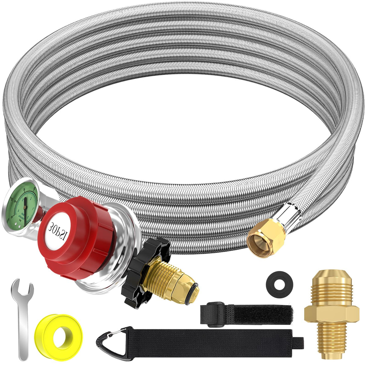 NQN front view of full hose kit showing durable components and secure hookup
