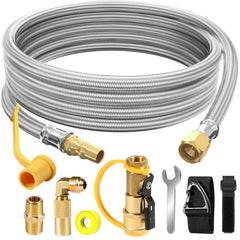 NQN front view assembled hose showing full kit for secure RV grilling