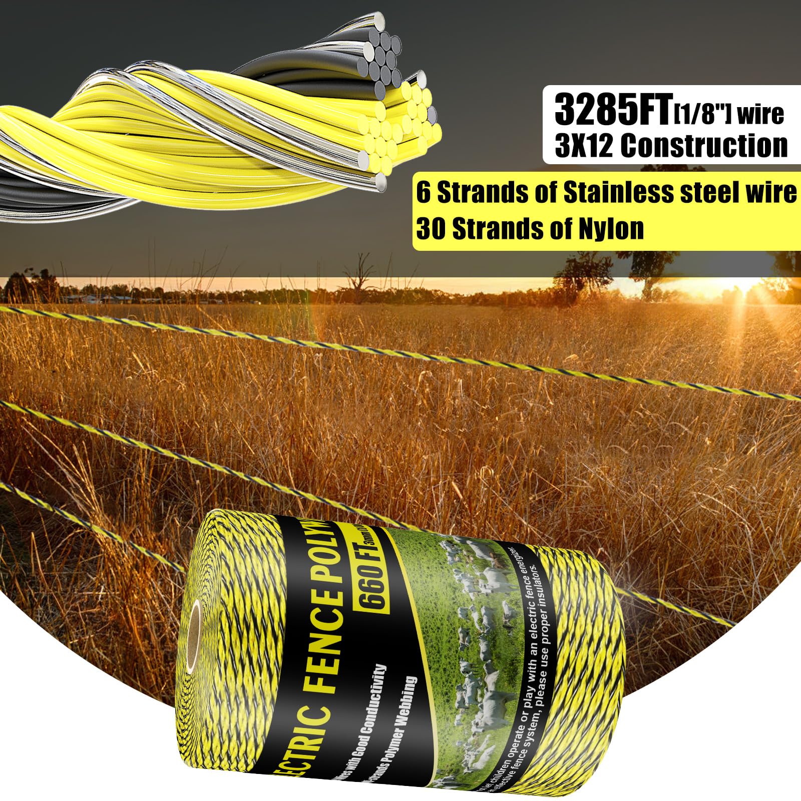 NQN polywire installed around a paddock demonstrating portability and fast setup benefit