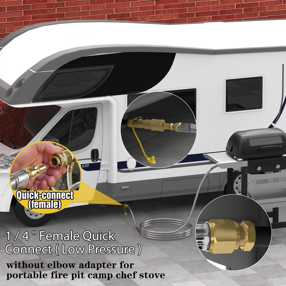 NQN manguera enrollada con velcro para almacenamiento compacto en RV