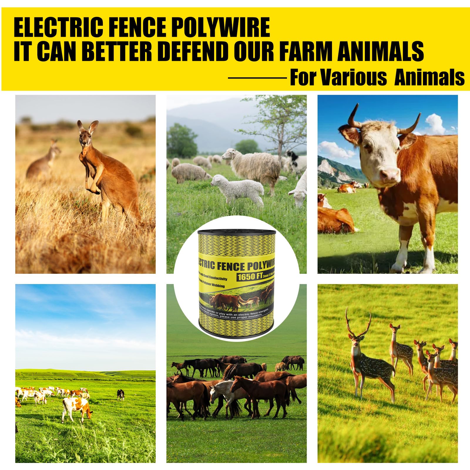 NQN polywire used in a paddock around grazing livestock for temporary containment