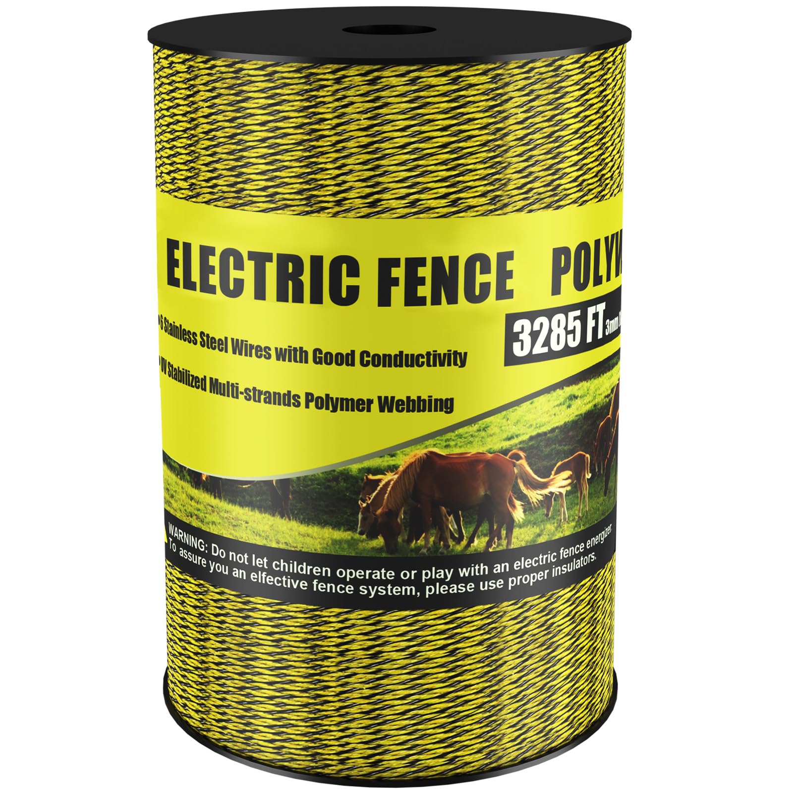 NQN polywire front packaging showing spool and length, easy identification benefit
