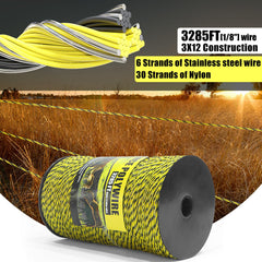 NQN polywire on a fencing reel during installation for quick setup benefit