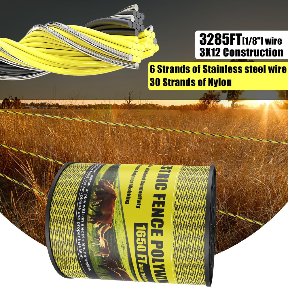 NQN polywire spooled on a fence reel during installation for faster portable fencing setup