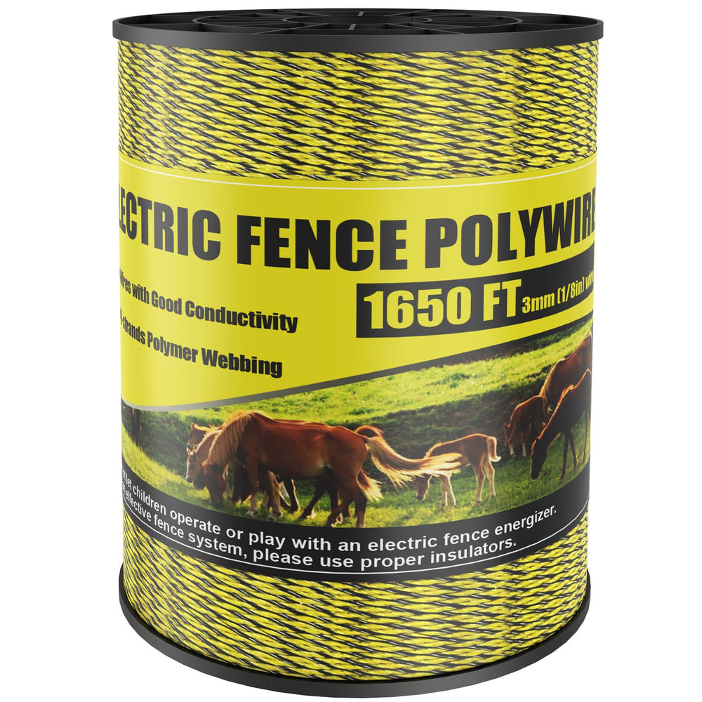 NQN polywire spool front view showing bright color and 1650ft length for quick identification