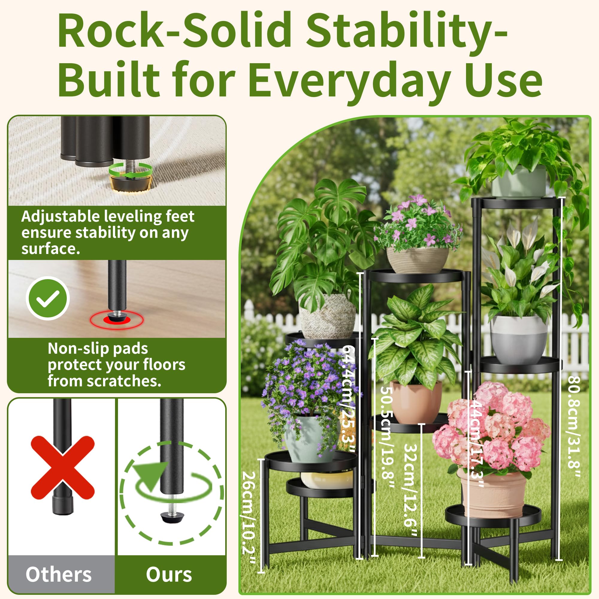NQW folded plant rack flat for compact storage and quick transport