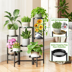 NQW plant stand in living room displaying multiple large pots and better organization