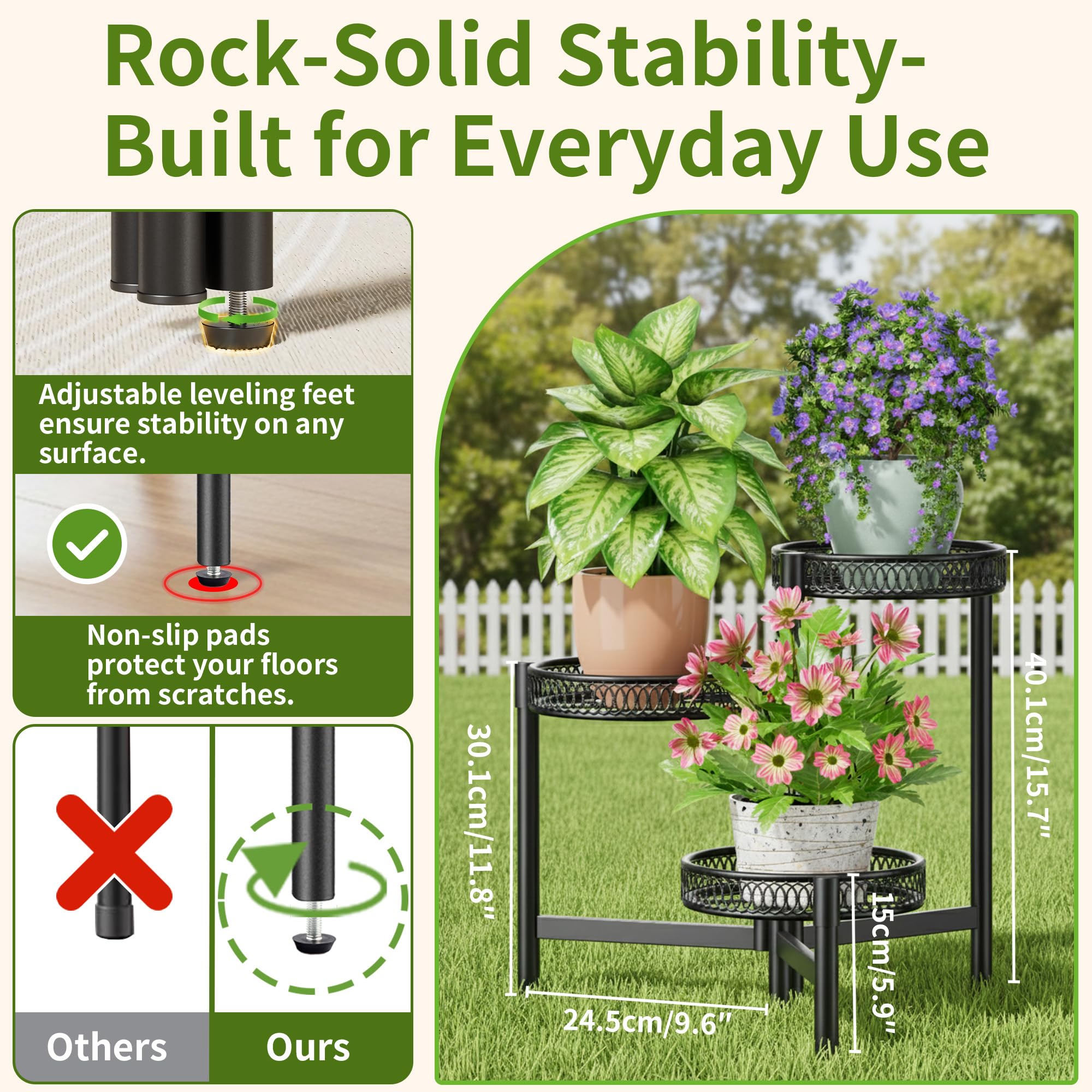 NQW folded stand compact for storage and easy transport