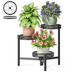 NQW plant stand front view showing three tiers and tidy display