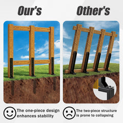 Nrspp installed on 4x4 wooden post demonstrating restored vertical support