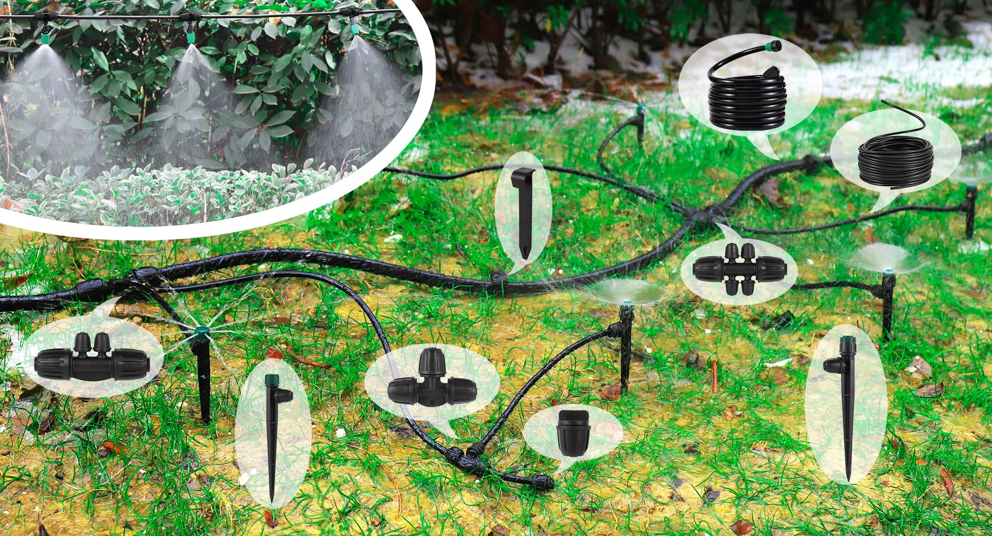 NRWRTY system installed in greenhouse illustrating consistent plant watering