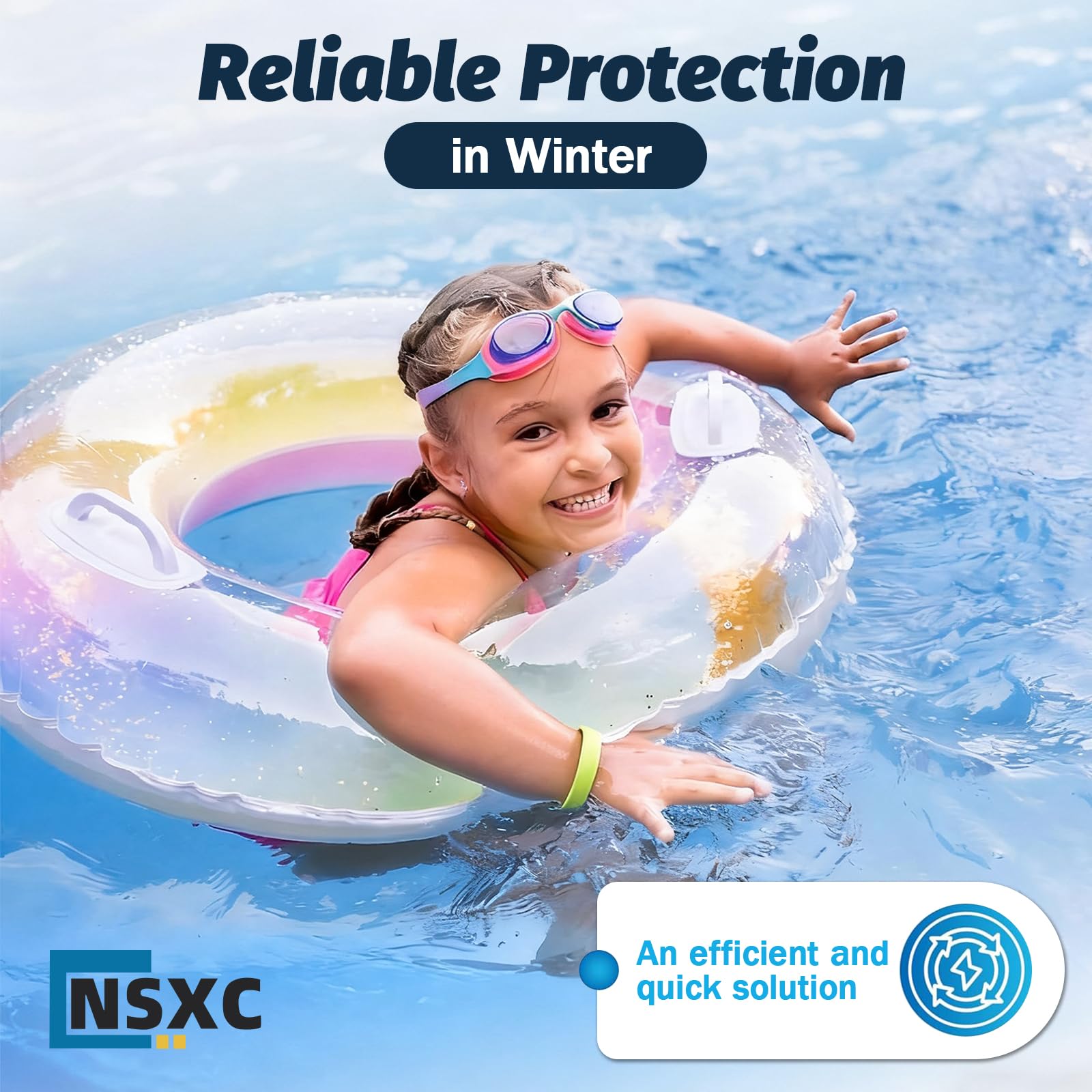 Nsxc plug fitted to Bestway shut-off valve showing reliable winter sealing