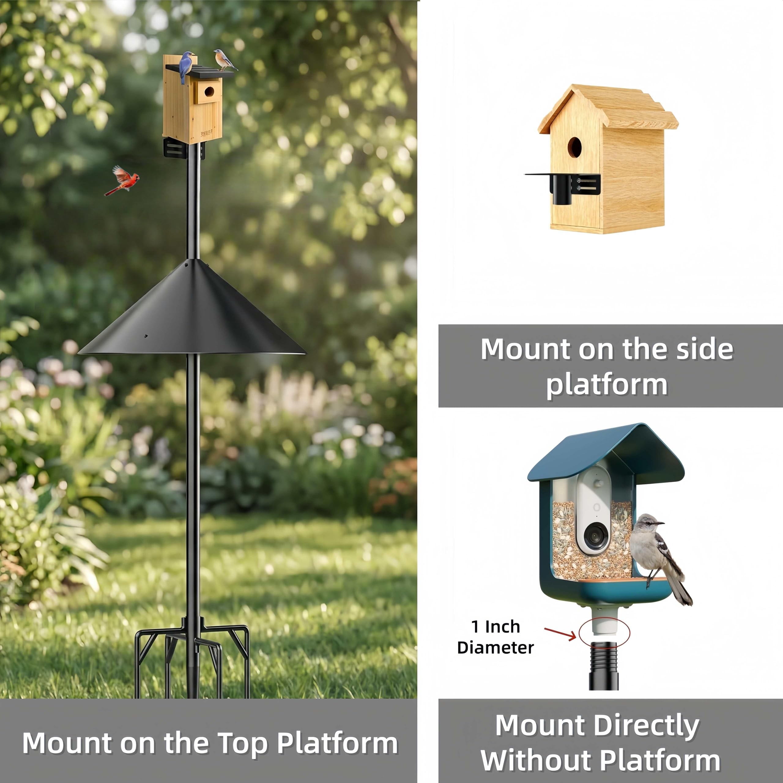 NSYOOMH five-prong base driven into ground for secure anchoring