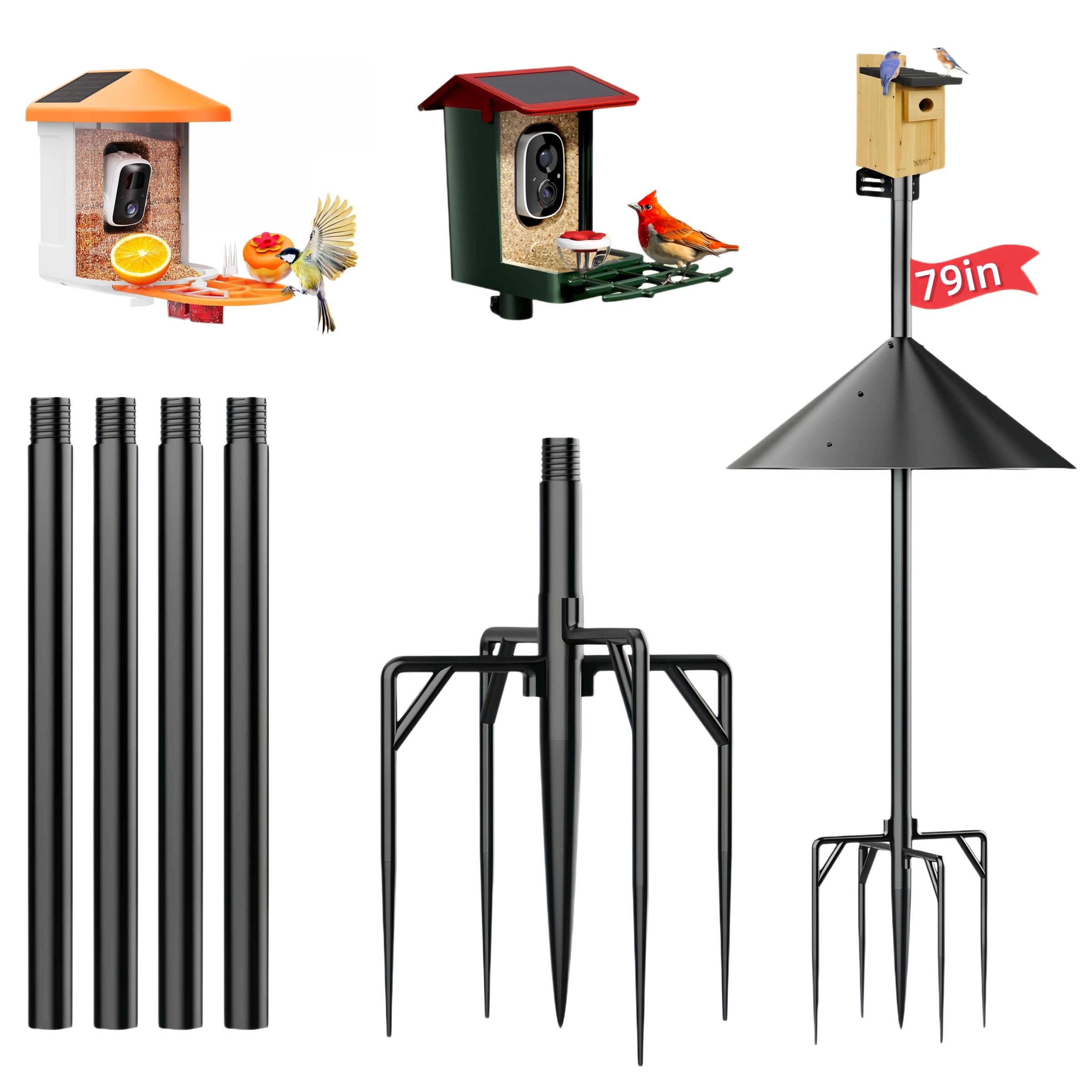 NSYOOMH front view of full assembled pole showing stability and height