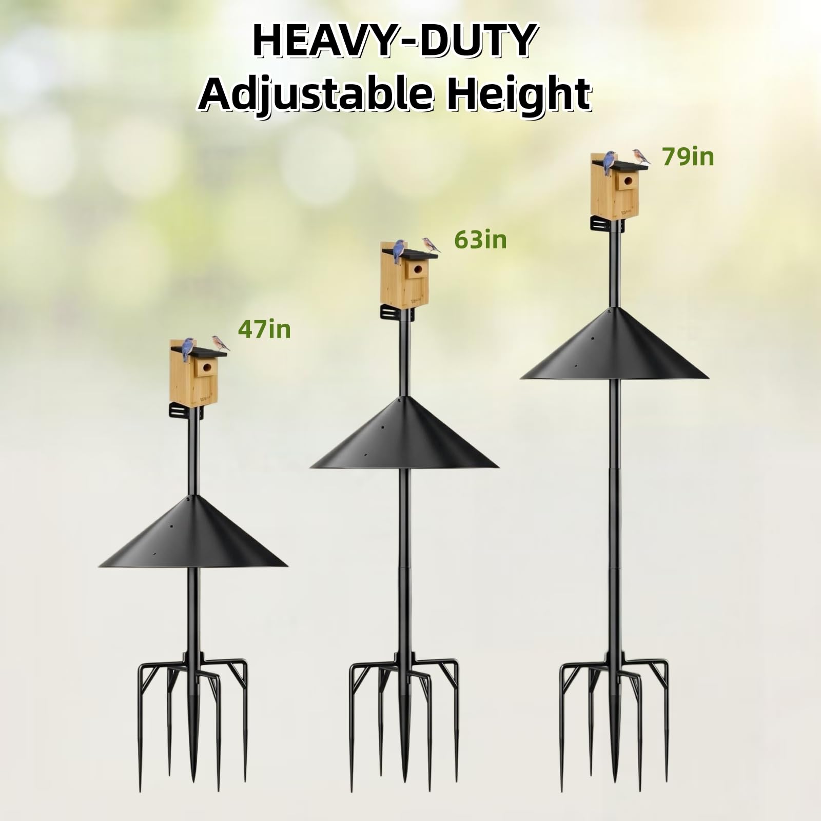 NSYOOMH pole supporting bird feeder and smart camera for monitoring
