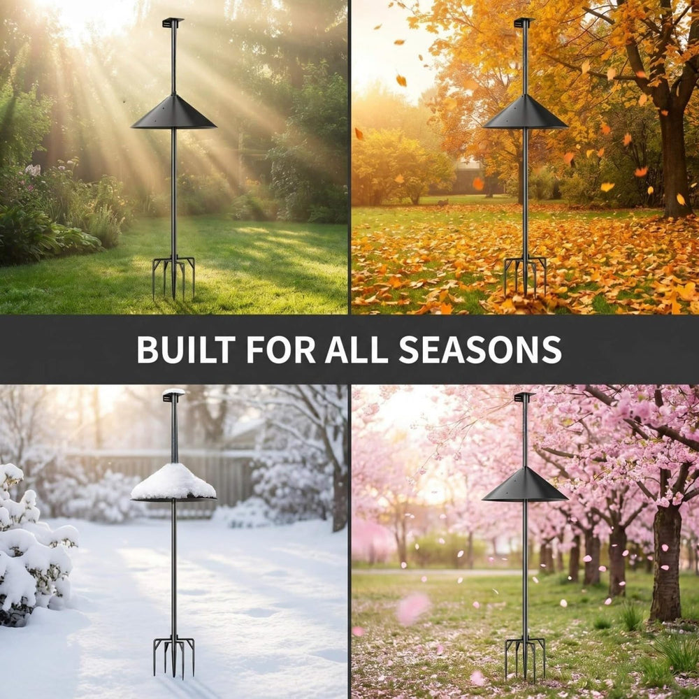 NSYOOMH pole next to garden tools showing true 79-inch scale