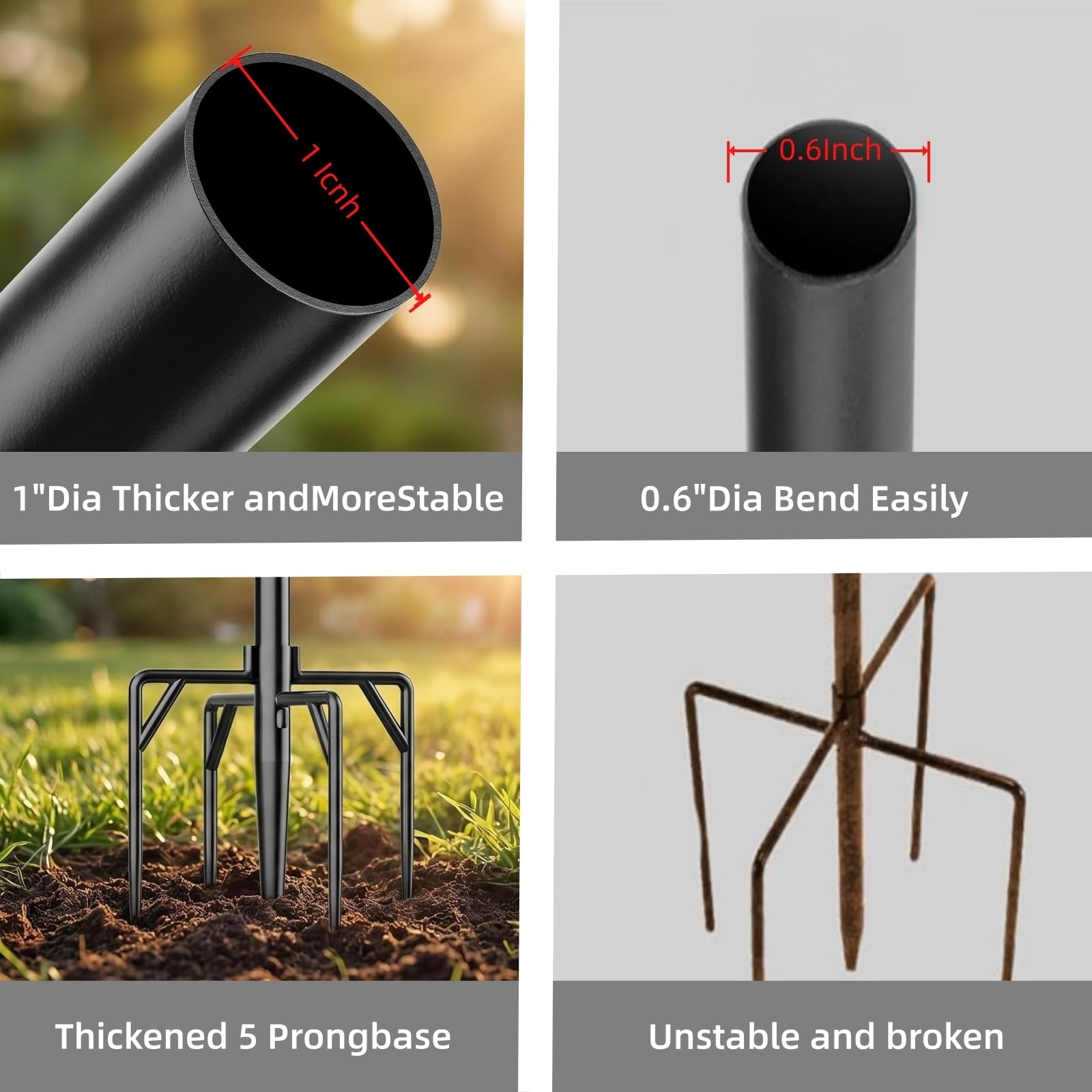 NSYOOMH threaded pole sections detail for quick tool-free assembly