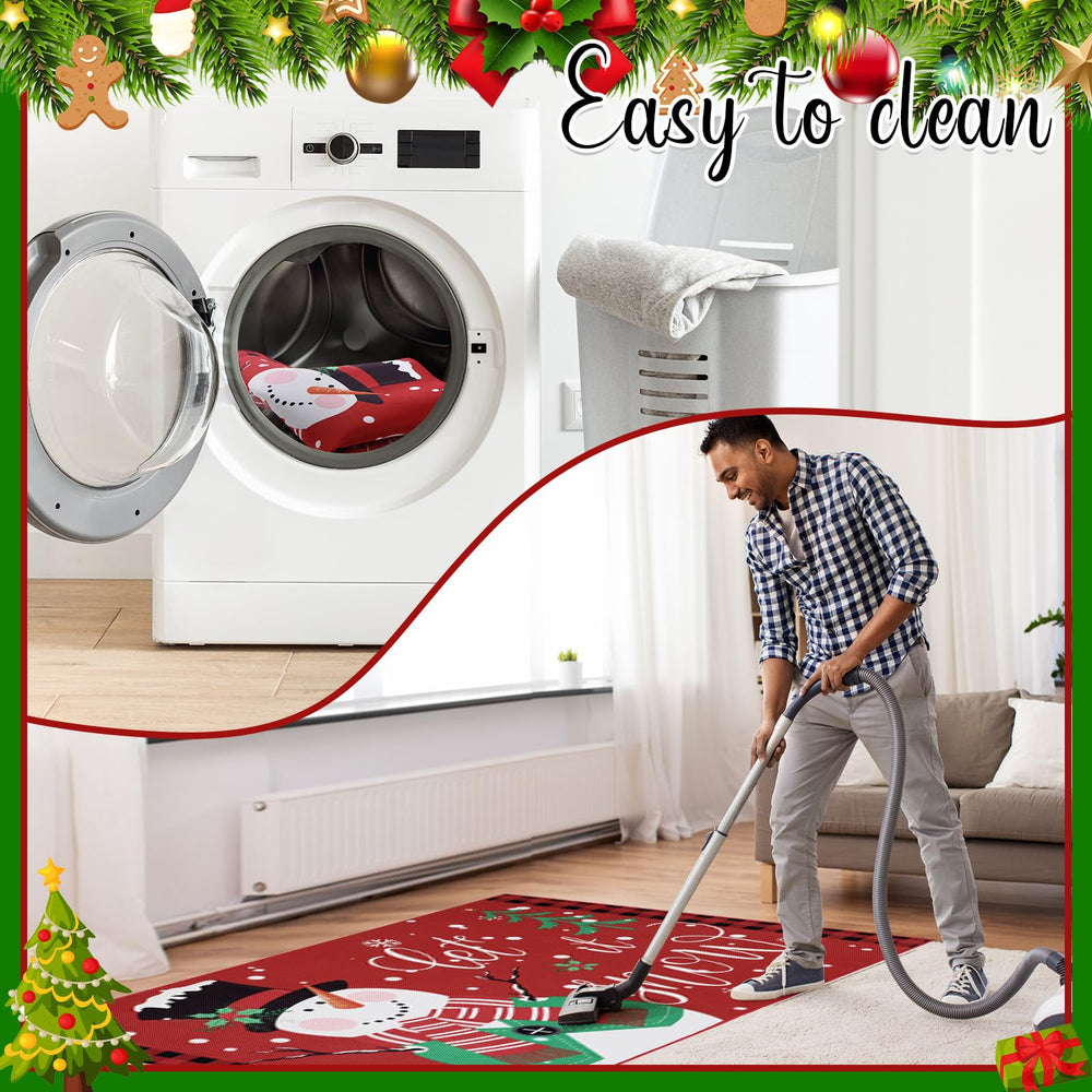 Nuanchu doormat staged at a front door with wreath showing instant holiday decor enhancement