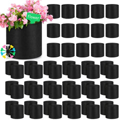 Nuanchu front pack showing 50 grow bags and labels for organized gardening