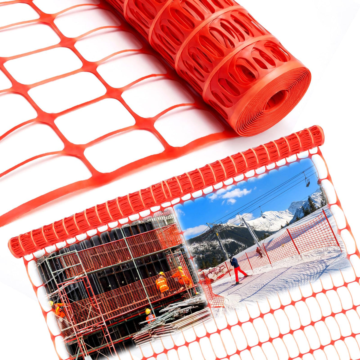 Nuanchu front view of orange mesh roll showing compact packaging and clear boundary