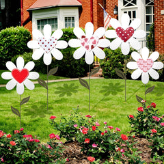 Nuanchu front view of five heart stakes adding curb appeal