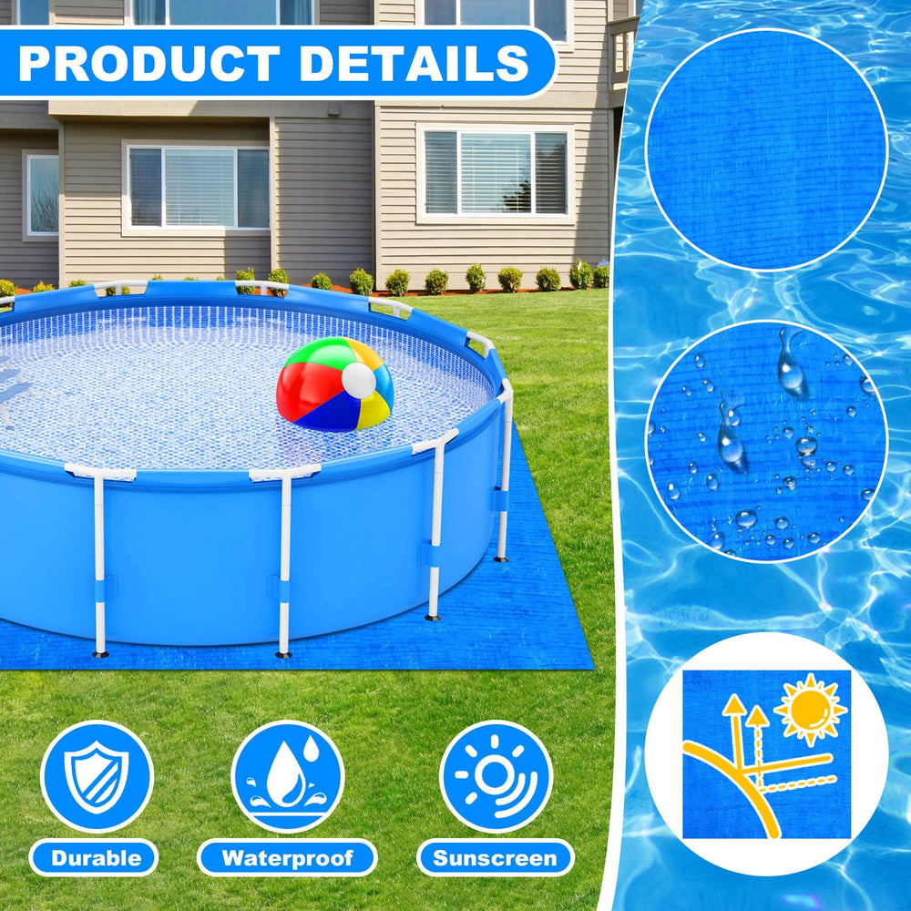 Nuanchu ground cloth placed under above-ground pool for liner protection