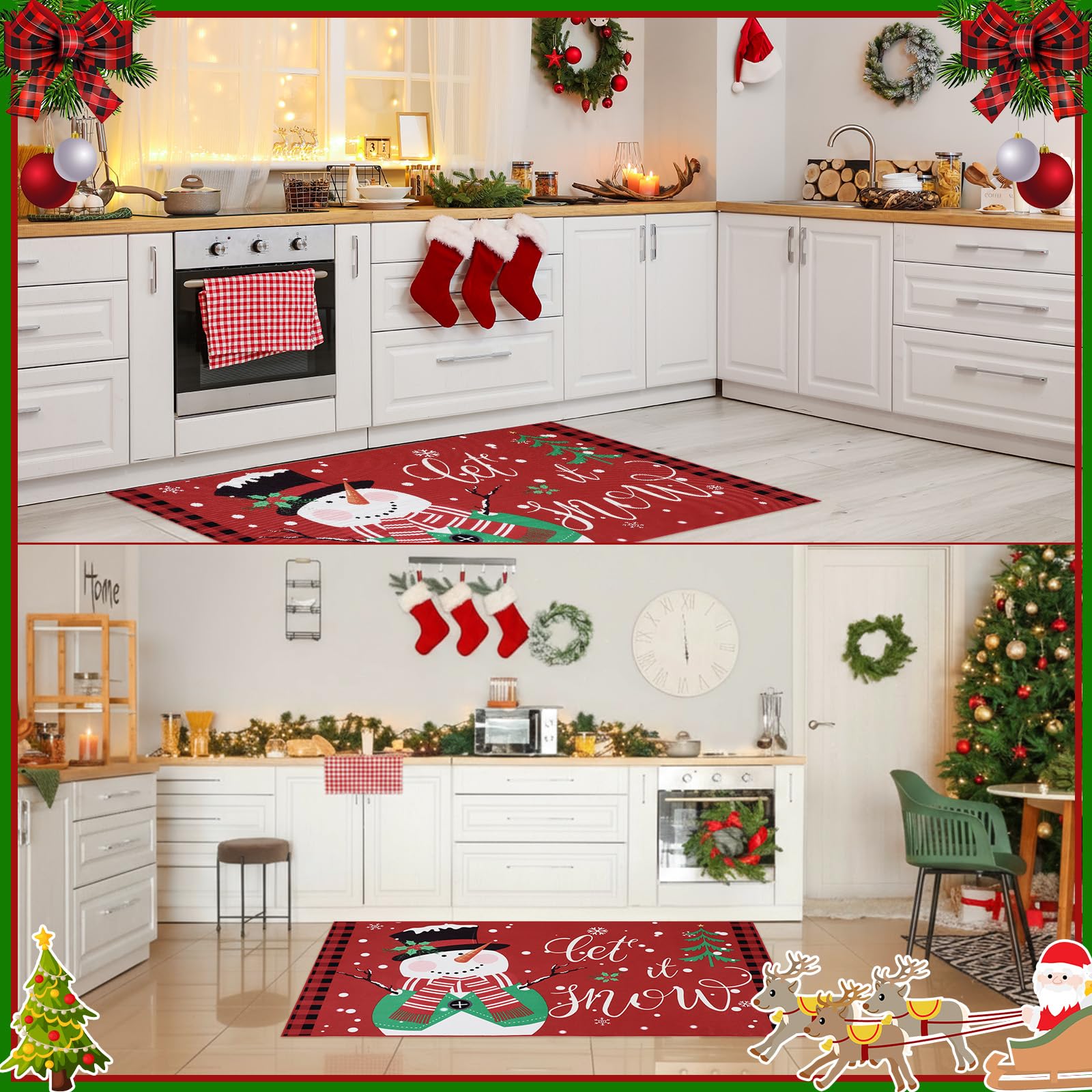 Nuanchu packaged mat rolled showing included single Merry Christmas door mat ready to place