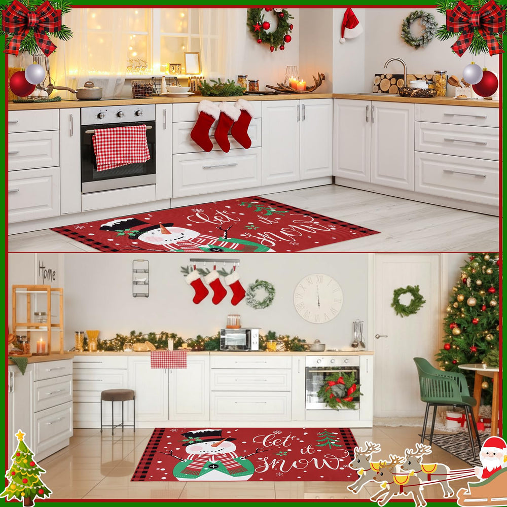 Nuanchu packaged mat rolled showing included single Merry Christmas door mat ready to place