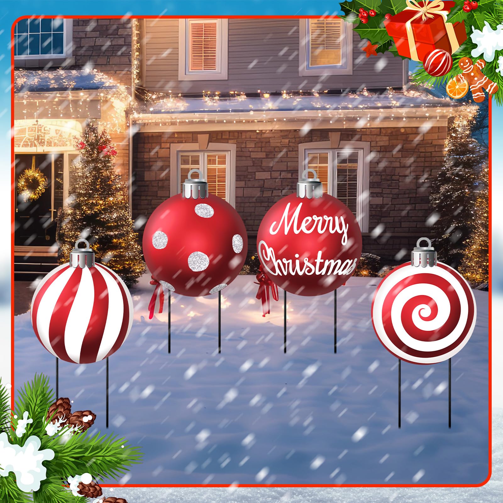 Nuanchu porch display with multiple signs demonstrating versatile use and festive ambiance for guests