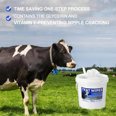 Nuanchu wipe demonstrated cleaning goat udder delivering hygienic prep benefit