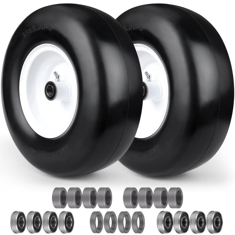 NUBAUTO front view of 13x5.00-6 wheel shows ready replacement and clear sizing