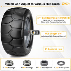 NUBAUTO wheel installed on zero-turn mower demonstrating puncture-free use