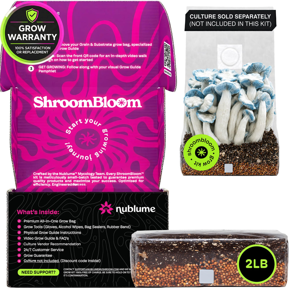 NuBlume front packaging bag showing all-in-one kit contents and benefits