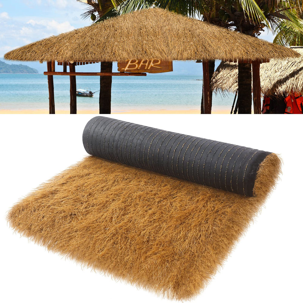 Nuenen front packaging showing rolled yellow thatch with size label and benefit of easy use