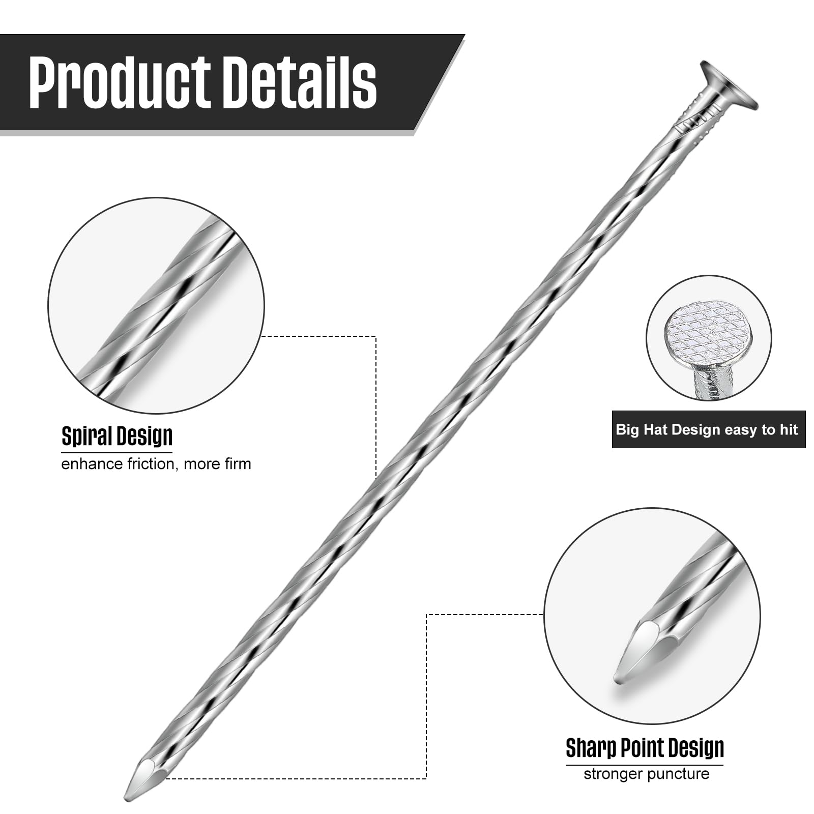 Nuenen stake next to ruler showing six-inch length for deep anchoring benefit