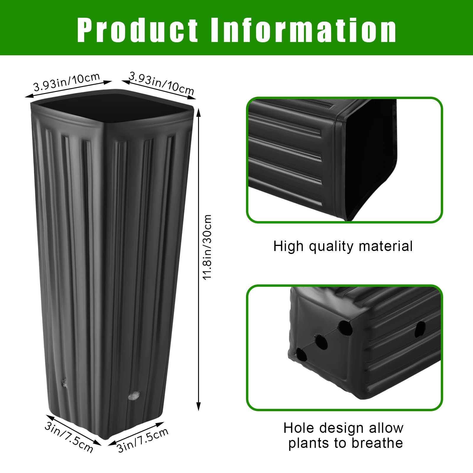 Nuenen side profile highlighting tall 11.8-inch depth for stronger roots benefit