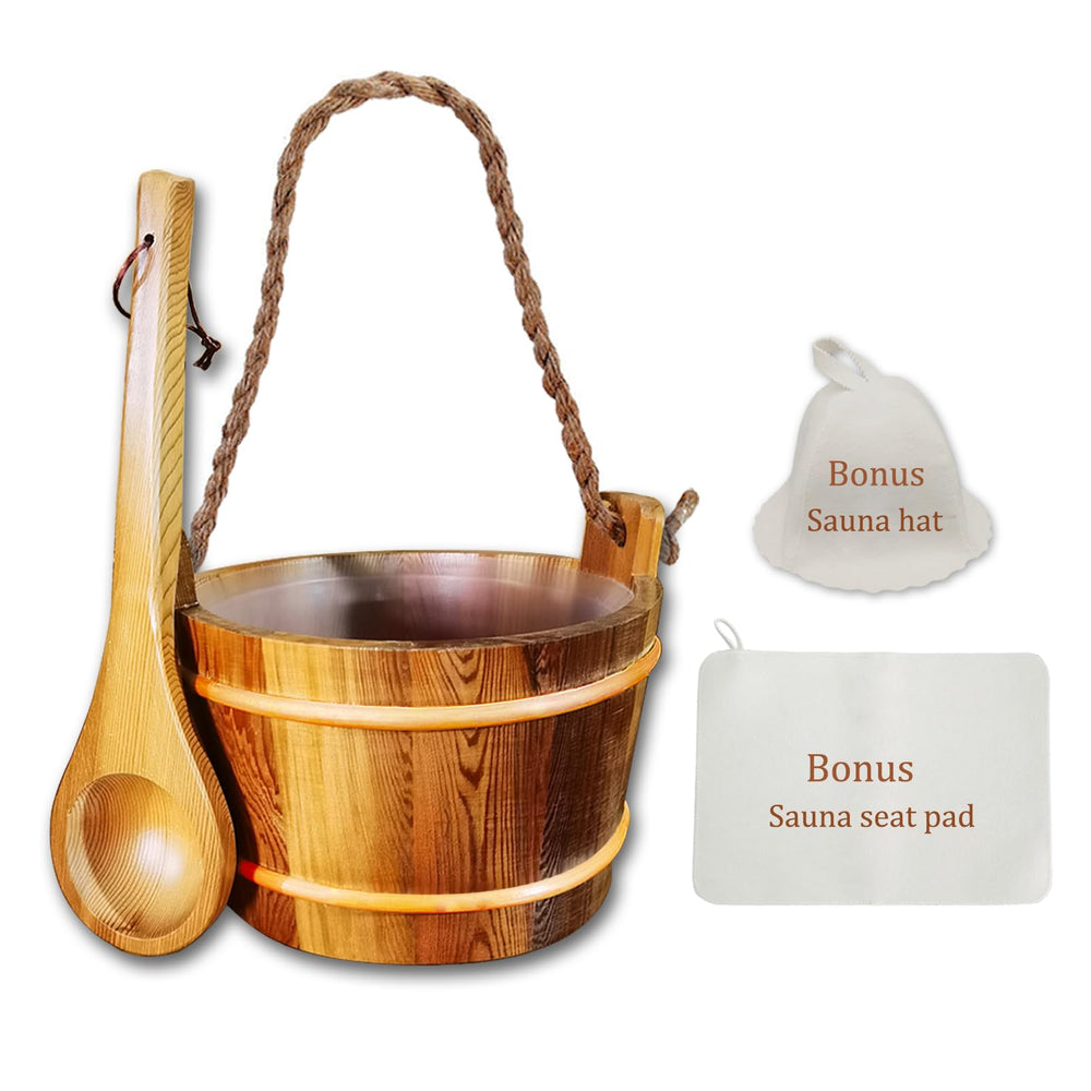 NUIBY cedar bucket front view showing elegant finish and durable design