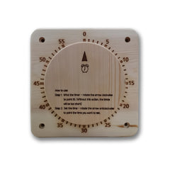 NUIBY front view wood frame timer visible dial and audible alarm benefit: clear readout