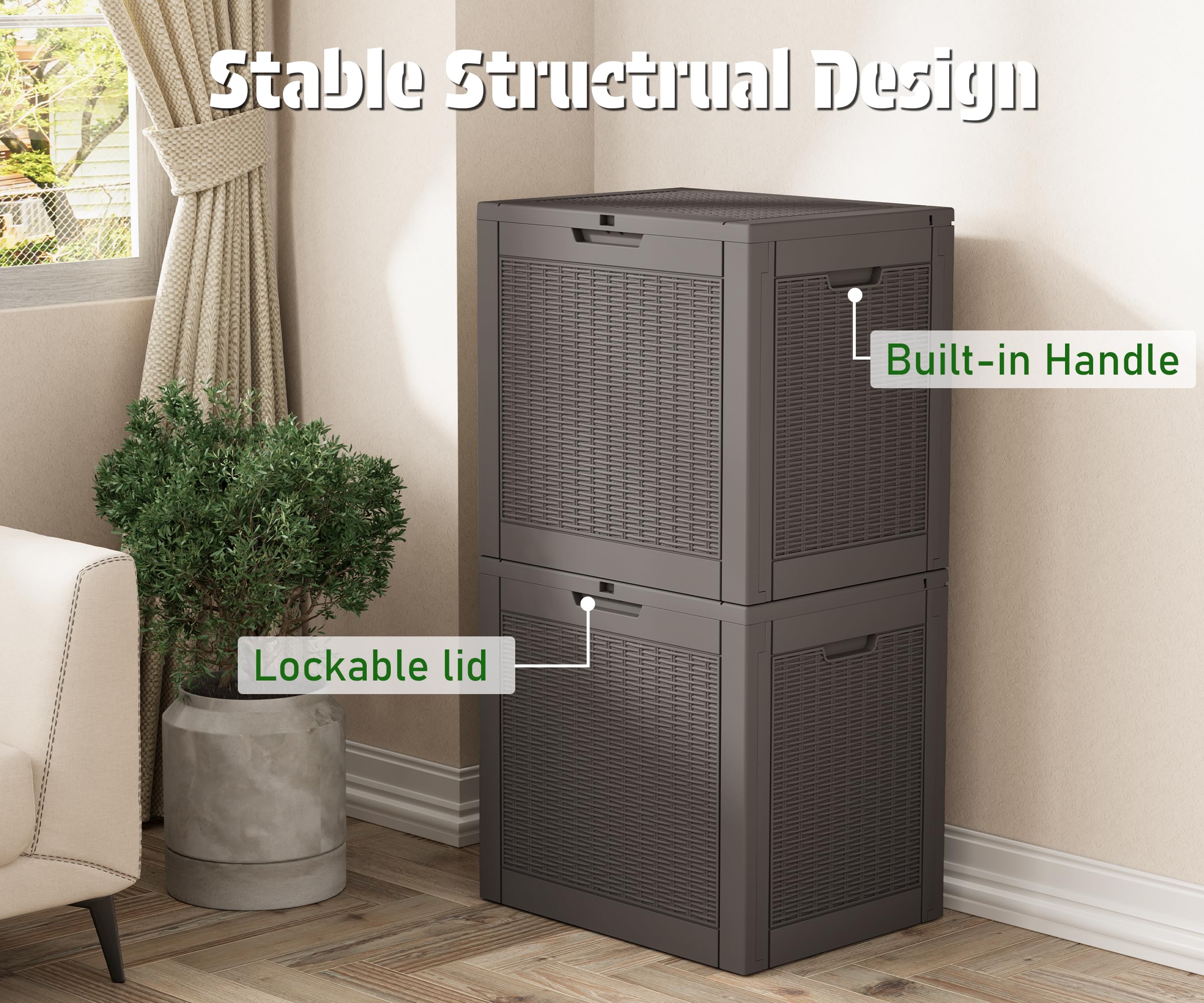 NUNU LAB detail of dual lock-ready lid holes for added security of stored items