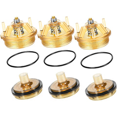 Nuogo front packaging showing three bonnet poppet kits and labels for quick identification and fast replacement