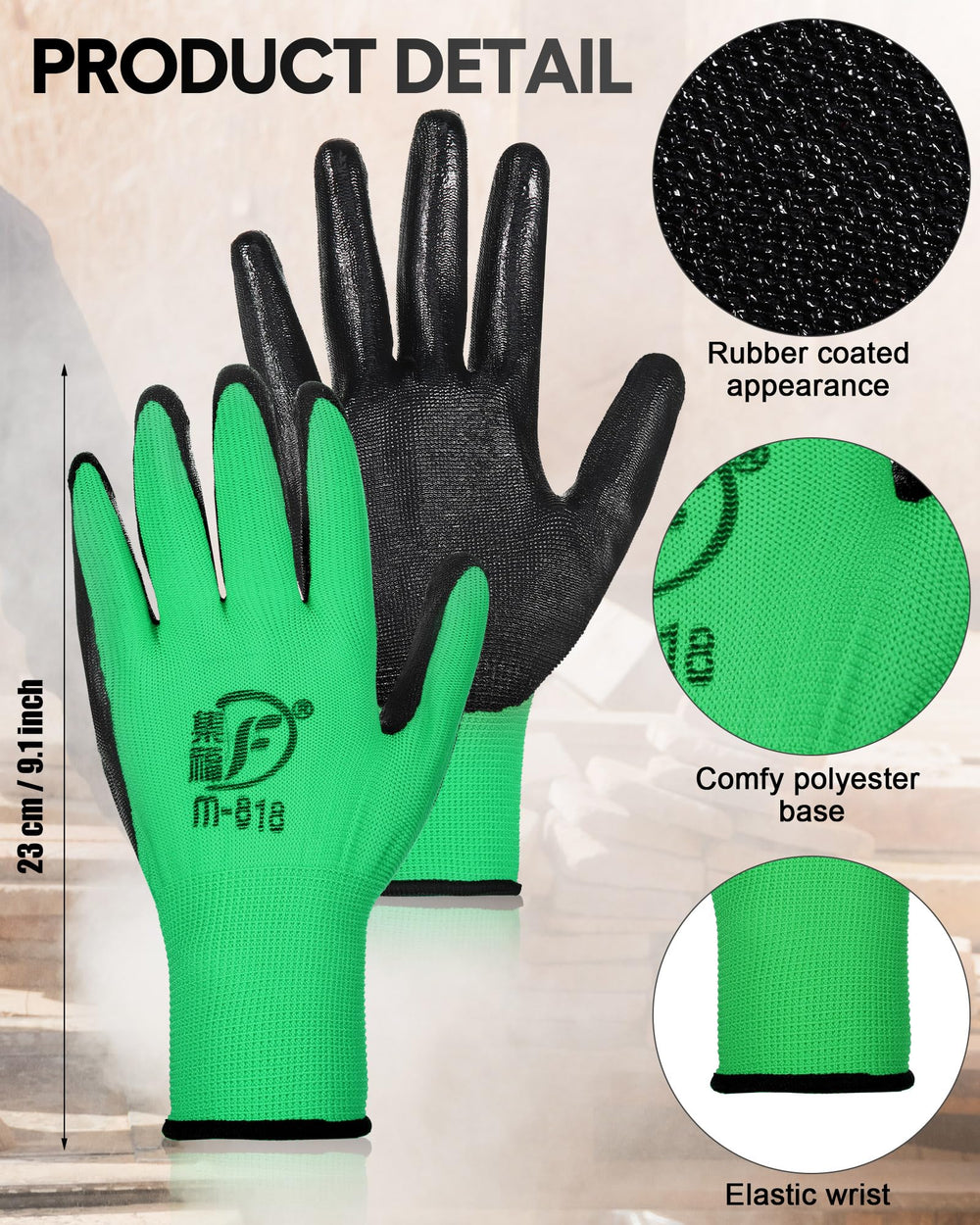 Nuogo closeup of rubber palm coating showing enhanced grip on tools