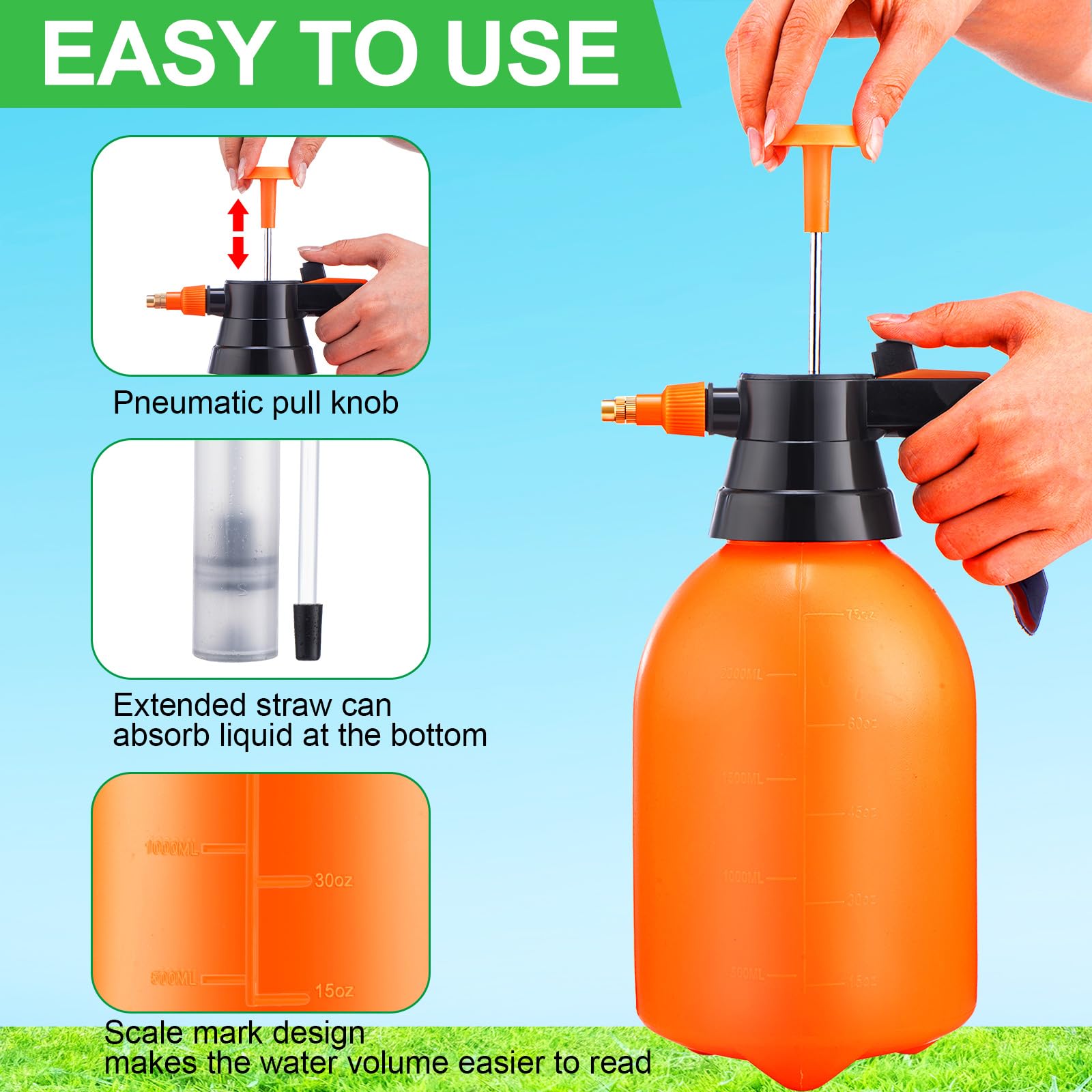 Nuogo three sprayers arranged to show the pack offering dedicated bottles for different solutions