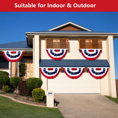 NUOLAN bunting hung on a porch railing adding festive patriotic curb appeal