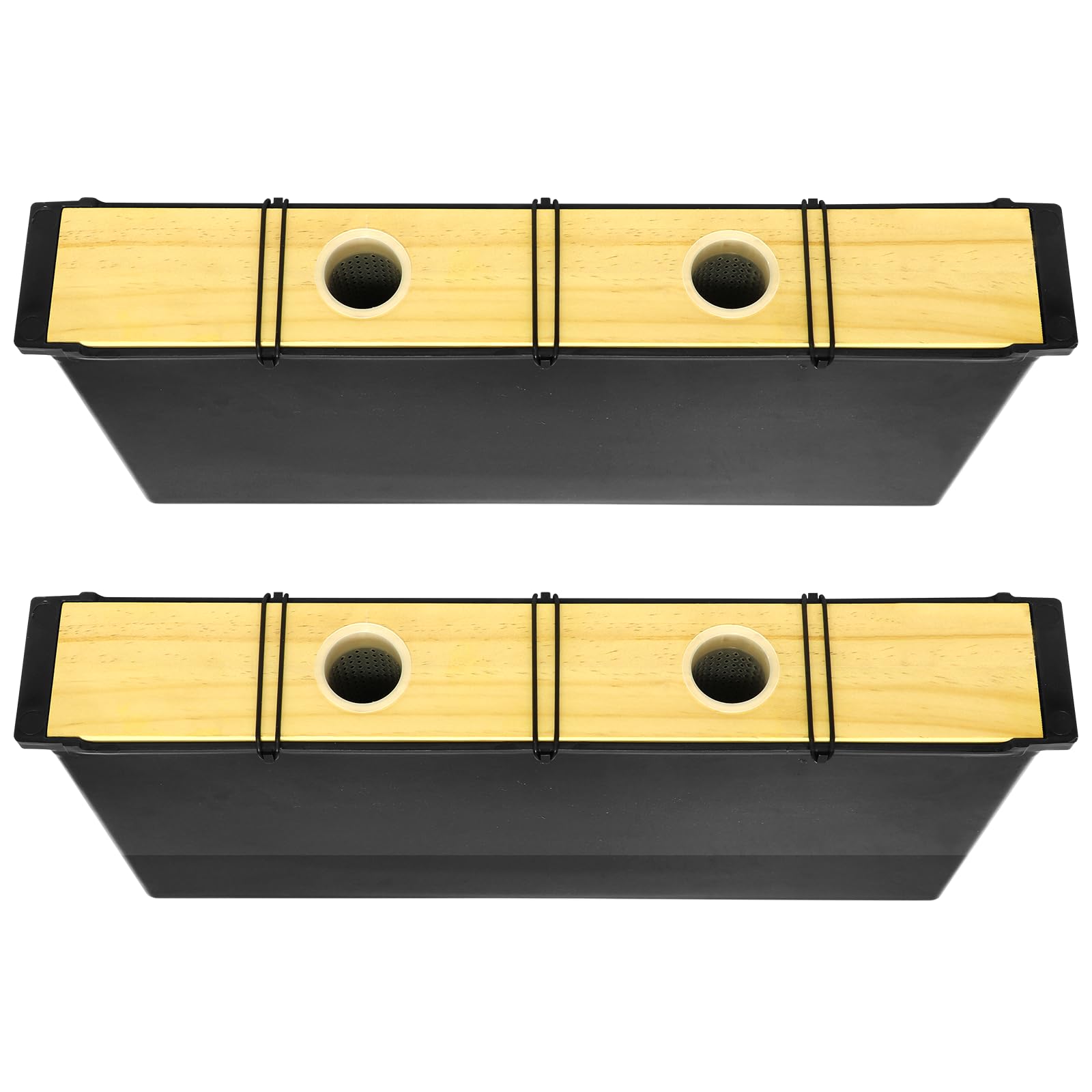 NUOMIC front view of two-pack feeders showing compact Langstroth fit and convenience
