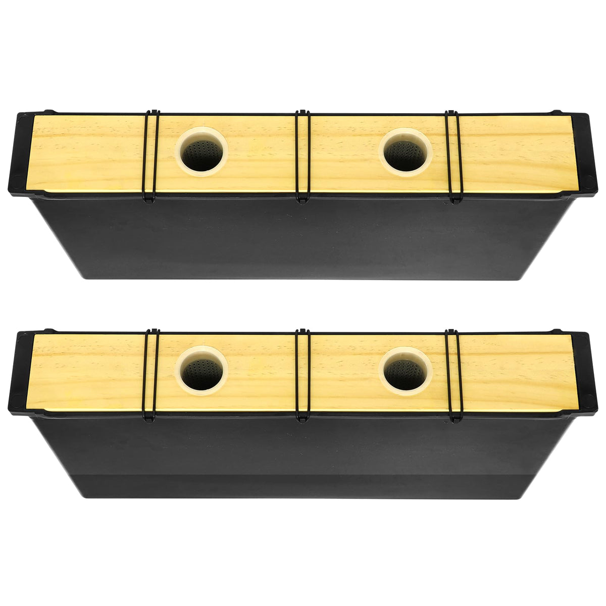 NUOMIC front view of two-pack feeders showing compact Langstroth fit and convenience