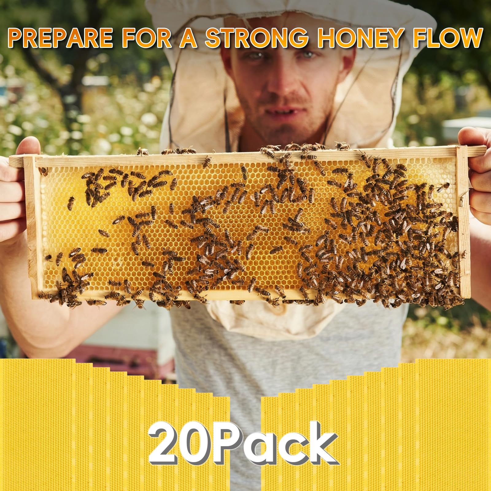 NUOMIC foundation sheets staged during hive preparation saving beekeeper time