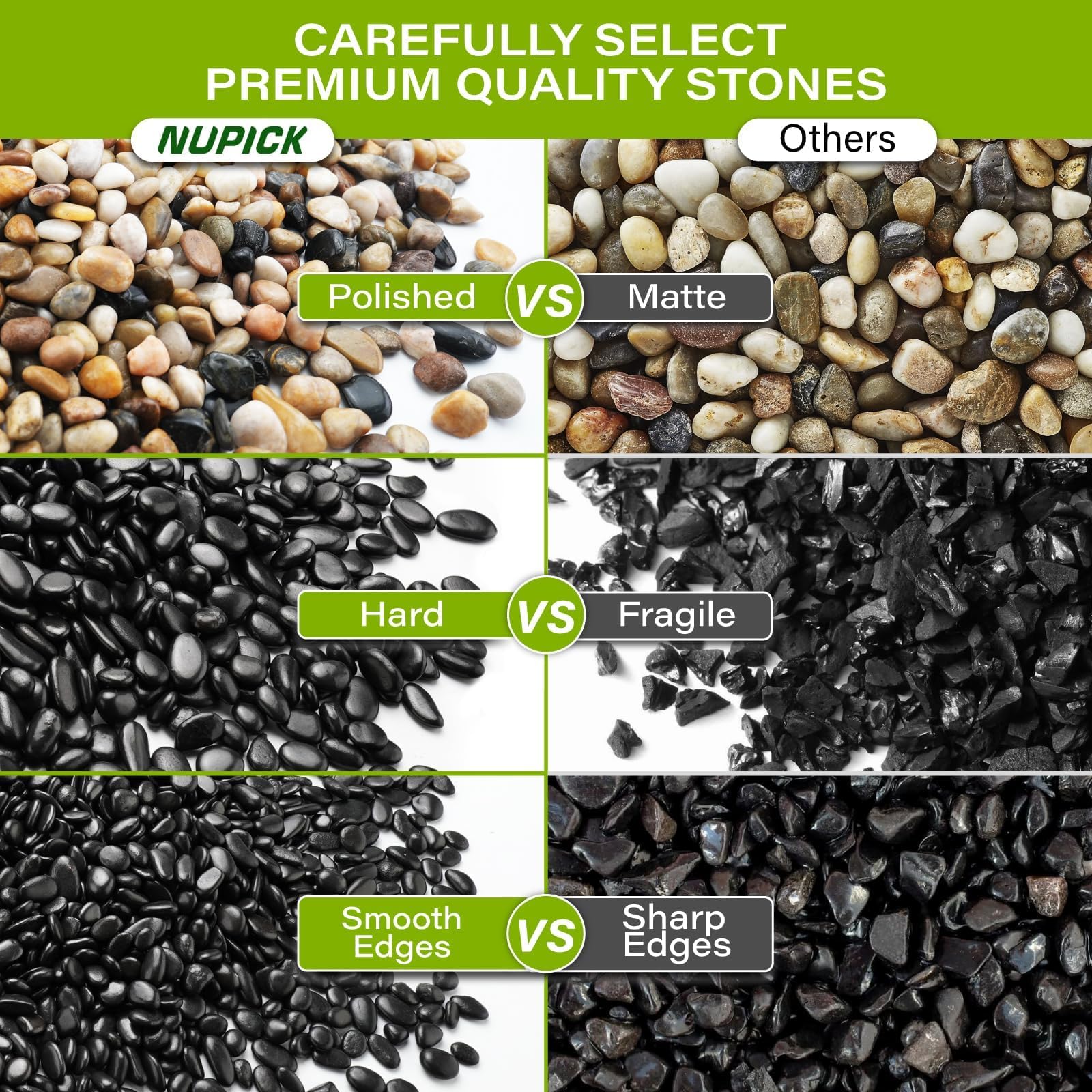 NUPICK pebbles used as top dressing on a succulent for moisture control