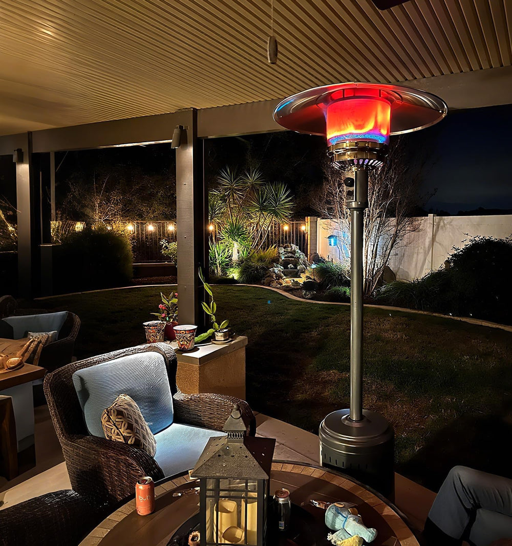 NUPICK reflector in a patio setting improving comfort for outdoor gatherings