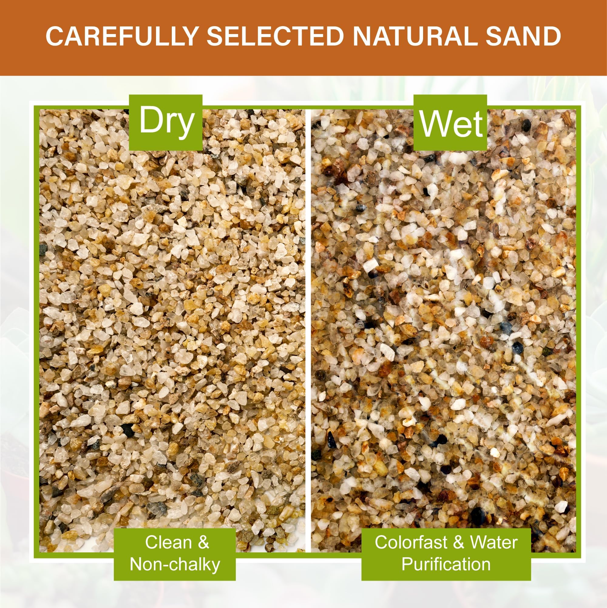 NUPICK sand beside ruler for size comparison showing 1–2mm grain scale