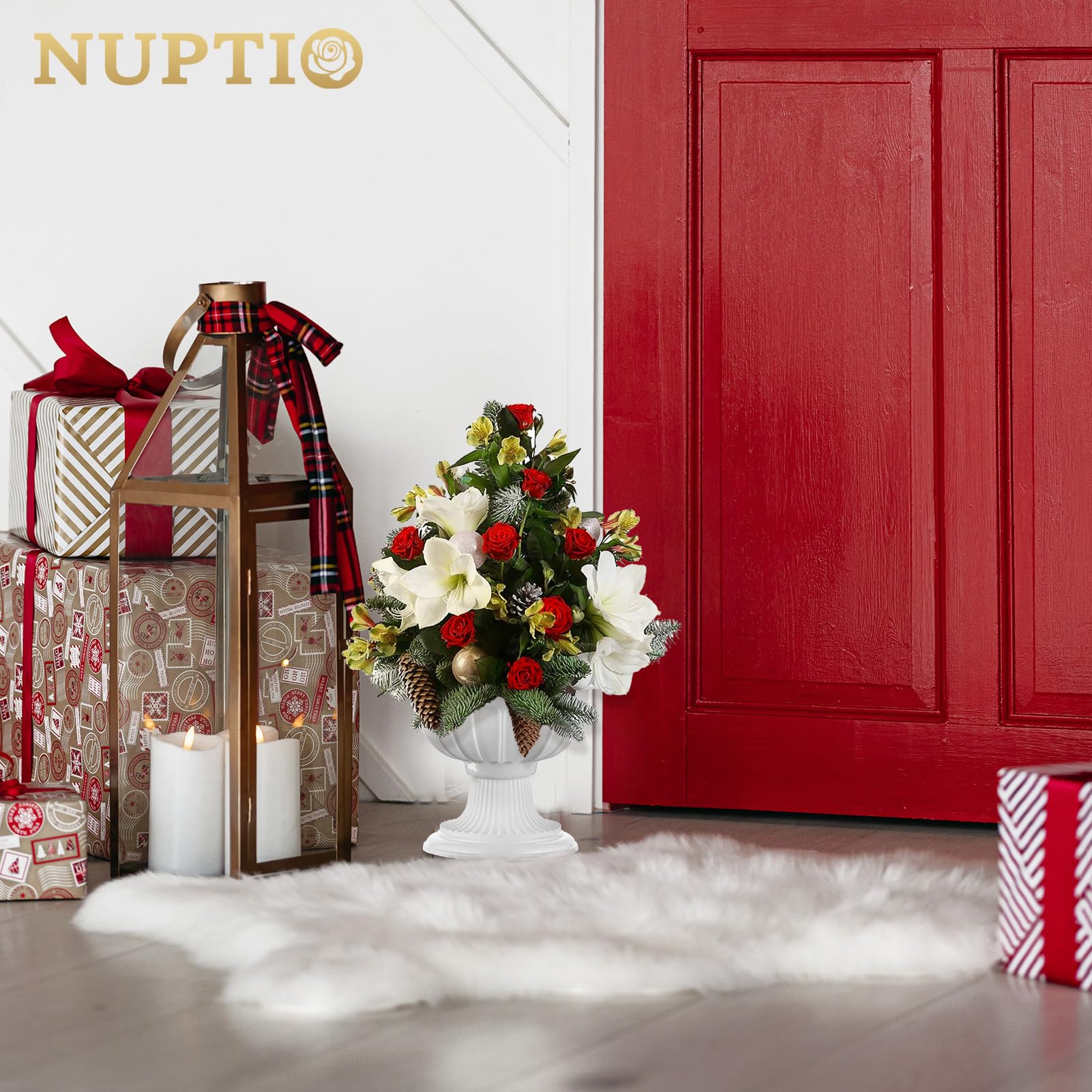 NUPTIO top opening of urn planter showing wide mouth and planting space
